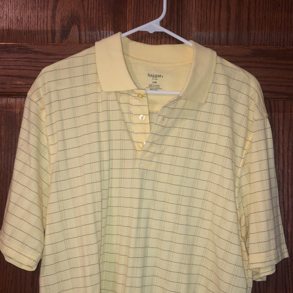 Haggar Yellow Plaid Men's Shirt